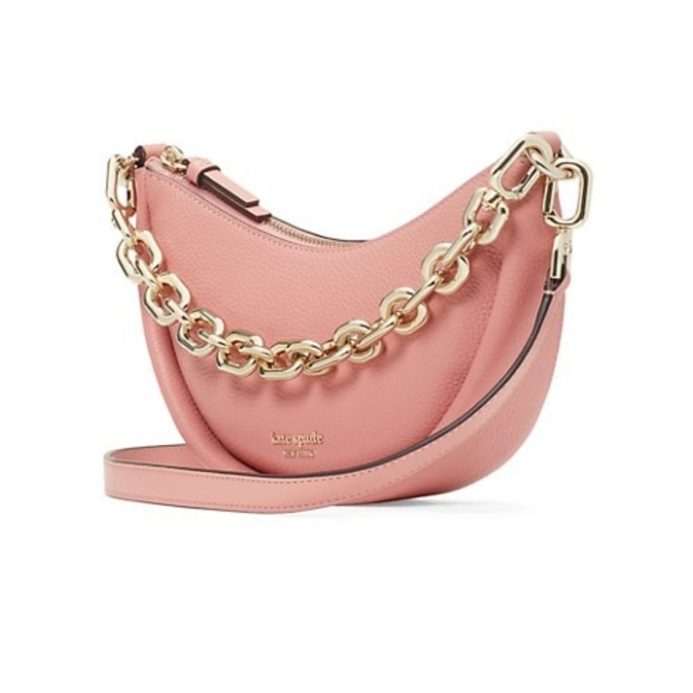Kate Spade Smile Pebbled Leather Crossbody in Serene Pink - Picture 3 of 9